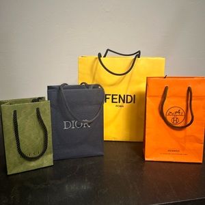 Gucci, Hermes, Fendi and Dior EMPTY gift bags
